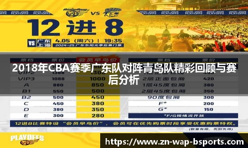 2018年CBA赛季广东队对阵青岛队精彩回顾与赛后分析